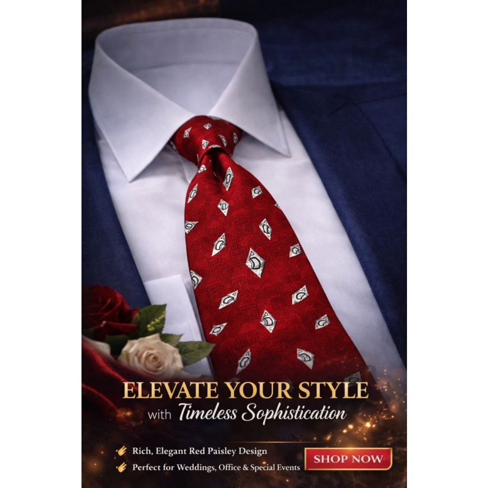 Zianetti Red & White Patterned Men's Silk Tie One Size